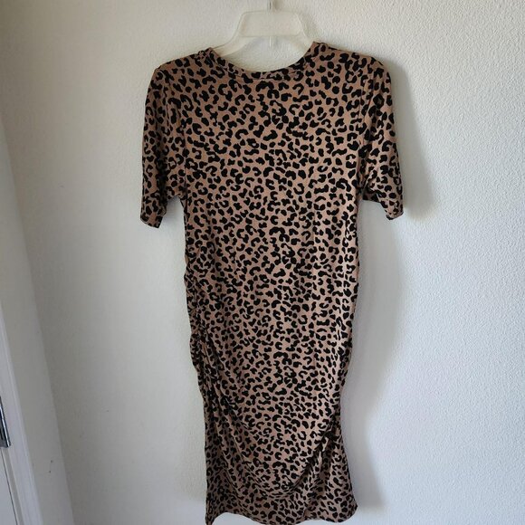 TIME & TRU Leopard Animal Print Maternity Dress NWT Sz S Baby Shower Gifting - Picture 2 of 7